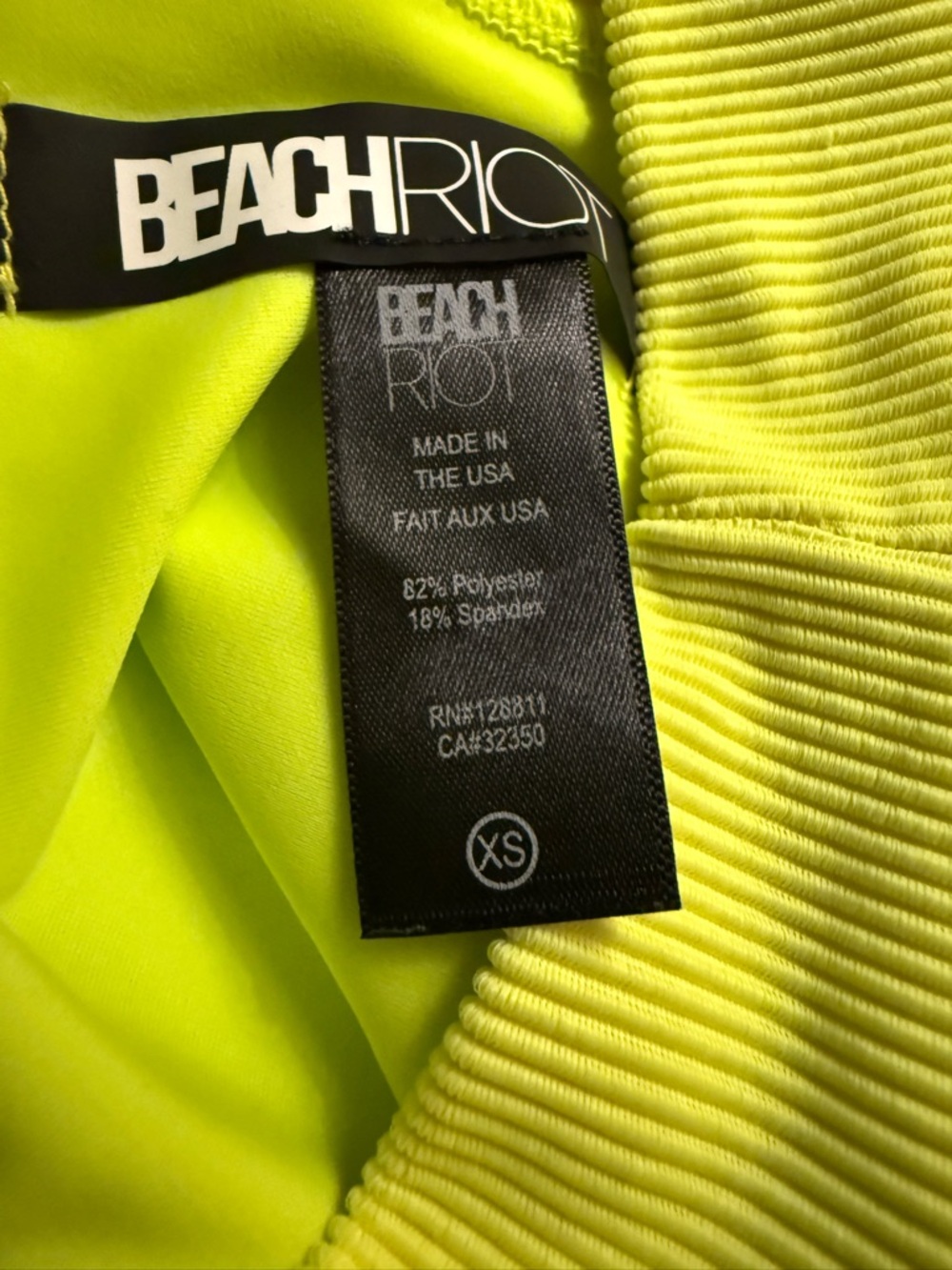 Beach Riot Neon Lime Ribbed Bikini Set - Picture 11 of 13